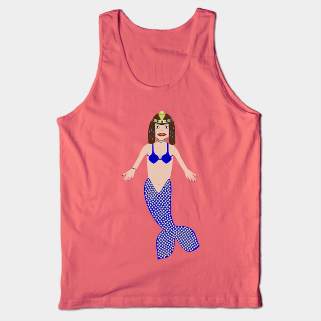 Cleopatra as a Mermaid Fantasy Art Tank Top by Krystal Raven